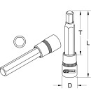 1/2" Bit-Stecknuss Innensechskant, lang, 4mm - KS...