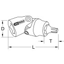 1/4" CHROMEplus Gelenk-Bit-Stecknuss Torx, T15 - KS...