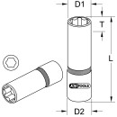 1/4" Sechskant-Stecknuss, lang, 3/8" - KS Tools 917.1537