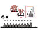 3/8" Bit-Stecknuss-Satz Torx, kurz, 10-tlg T10-T55 -...