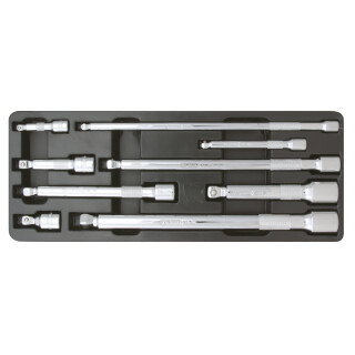 1/4"+3/8"+1/2" CHROMEplus Kipp-Verlängerungs-Satz, 9-tlg - KS Tools 918.0009