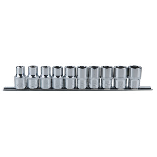 1/2" CHROMEplus Sechskant-Stecknuss-Satz, 10-tlg,  - KS Tools 918.0650