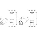 1/2" CHROMEplus Zündkerzen-Stecknuss, 21mm - KS...