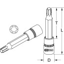 1/2" CHROMEplus Bit-Stecknuss Torx, lang, T45 - KS...