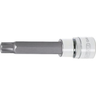 1/2" CHROMEplus Bit-Stecknuss RIBE mit Stirnlochbohrung,lang,M13 - KS Tools 918.1787