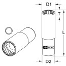 3/8" CHROMEplus 12-kant-Stecknuss, lang, 16mm - KS Tools 918.3751