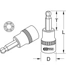 3/8" CHROMEplus Bit-Stecknuss Innensechskant,Kugelkopf,4mm - KS Tools 918.3871