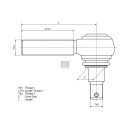 Kugelkopf Linksgewinde passend für DAF, DEUTZ, FIAT, IVECO, MAN, MERCEDES, NEOPLAN, RENAULT, SETRA, SOLARIS, TAM, VAN HOOL, VOLVO