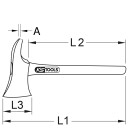 BERYLLIUMplus Feuerwehrbeil mit Fiberglasstiel, 400 mm -...
