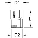 BRONZEplus Stecknuss 1" 6-kant 60 mm - KS Tools...