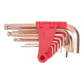 BRONZEplus Innensechskant-Winkelstiftschlüssel-Satz, 9-tlgKugelkopf  - KS Tools 963.1518
