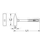 BRONZEplus Schlosserhammer 200 g, mit Hickorystiel - KS Tools 963.2007