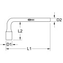 BRONZEplus 6-kant-Steckschlüssel gewinkelt 42 mm -...