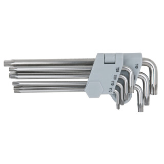EDELSTAHL Torx-Winkelstiftschlüssel mit Bohrung, lang, 7-tlg - KS Tools 964.0615