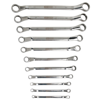 EDELSTAHL Doppel-Ringschlüssel-Satz, gekröpft, 11-tlg - KS Tools 964.1145