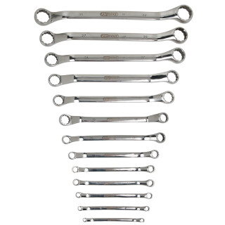 EDELSTAHL Doppel-Ringschlüssel-Satz, gekröpft, 13-tlg - KS Tools 964.1150