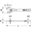 EDELSTAHL Rollgabelschlüssel, verstellbar, 15"...