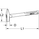 EDELSTAHL Schlosserhammer mit Fiberglasstiel, 1000g - KS...