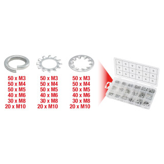 Sortiment Zahn-Unterlegscheiben,M3-10, 720-tlg - KS Tools 970.0240
