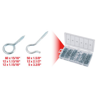 Sortiment Haken- und Ösenschrauben,151-tlg - KS Tools 970.0380
