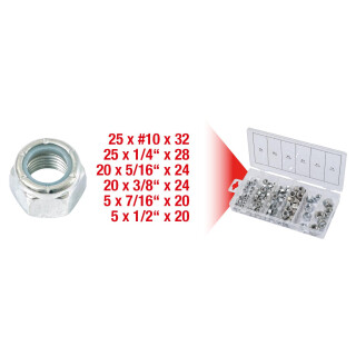 Sortiment Muttern, selbstsichernd, UNF, 100-tlg - KS Tools 970.0490