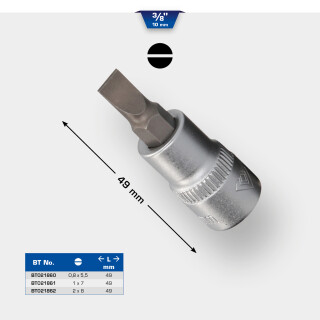3/8" Schlitz Bit-Stecknuss, 2 x 8 mm - Brilliant Tools BT021862