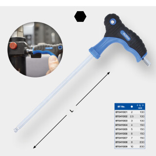 T-Griff-Kugelkopf-Innensechskant-Winkelstiftschlüss​el 4,0 x 150 mm - Brilliant Tools BT041004