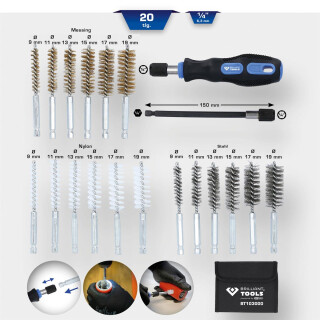 Reinigungs-Bürsten-Satz, 20-tlg  - Brilliant Tools BT103000