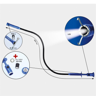 Krallengreifer mit Magnet und LED, formbar - Brilliant Tools BT115908
