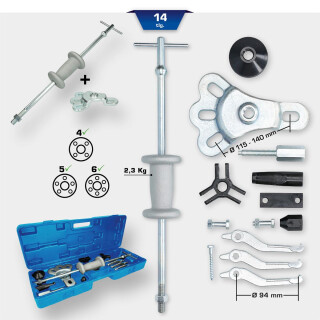 Radnaben-Abzieher mit Gleithammer, geschmiedet, 14-tlg - Brilliant Tools BT671300
