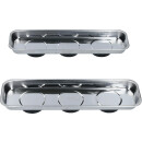 Magnetisches Tablett / Schale-Set aus Edelstahl 65 x 226 mm, 2-tlg - Brilliant Tools BT691155