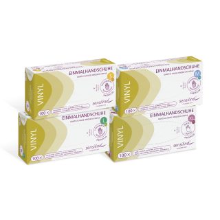 Einmalhandschuhe Vinyl Premium, transparent Größe S (6/7) - XL (9/10)