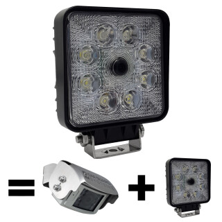 LED Arbeitsscheinwerfer mit Rückfahrkamera, Zusatzscheinwerfer, ECE-Zulassung, 12V, 24V, 30V, 32V, 36V 48Volt  für LKW, Traktor, Bagger, Gabelstapler, Agrar, AgrarLED, Schlepper, Trailer, Anhänger, Flutlicht, Xenon Arbeitsscheinwerfer