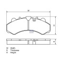 Scheibenbremsbelagsatz passend für BOVA, BPW, DAF, GIGANT, IVECO, JOST, MAN, MERCEDES, NEOPLAN, ROR, SAETA, SAF, SAURER, SCANIA, SCHMITZ, SETRA, VAN HOOL