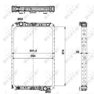 Kühler Alu gelötet passend für MERCEDES AXOR 02-  - NRF 519720