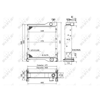 Kühler Alu gelötet passend für CASE IH XL  - NRF 52255