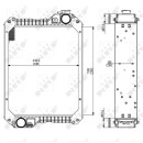 Kühler Alu gelötet passend für CASE IH CX90, CX100, MX80C, MX90C  - NRF 54070