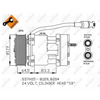 Kompressor passend für DAF XF 95-Series 04-  - NRF 32751