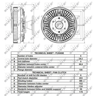 Lüfterkern/Viscokupplung passend für CATERPILLAR 320D HYDRALIC EXCAVATOR - NRF 49436