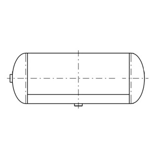 Druckluftbehälter 15L / 206 x 550 / 15 bar passend für VOLVO FE FL FM / Renault Midlum