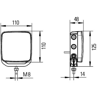 HELLA Rückfahrleuchte ADR 3LED Kabellänge 2000mm