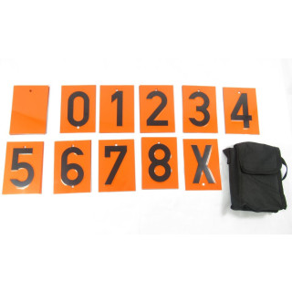 Nummernziffernsatz 135mm x 92mm für Warntafel 39 teiliger Satz inkl. Tasche