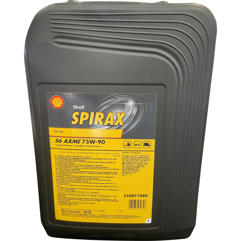 Shell Spirax S6 AXME 75W-90 20 Liter Vollsynthetisches Hochleistungs ...