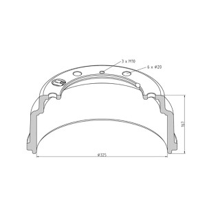 Bremstrommel 325 x 90 passend für MAN G90