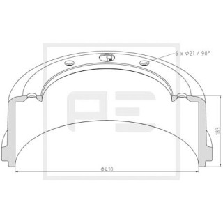 Bremstrommel Bremsengröße 410 x 160 passend für MERCEDES-BENZ