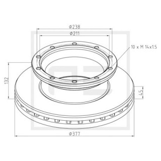 Bremsscheibe Ø 377 E1 90R-02 C0236/0025 passend für MERCEDES-BENZ