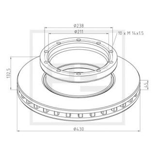 Bremsscheibe Ø 430 E1 90R-02 C0193/0008 passend für MERCEDES-BENZ