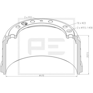 Bremstrommel Bremsengröße 410 x 200 passend für IVECO