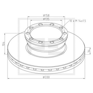 Bremsscheibe Ø 330 passend für MAN