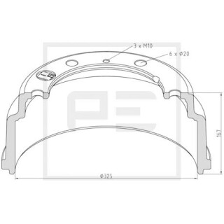 Bremstrommel Bremsengröße 325 x 90 passend für MAN